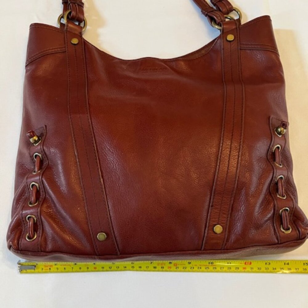 AMERICAN LEATHER CO | Delancy North-South Pebbled Leather Shoulder Bag-EUC - Picture 6 of 15